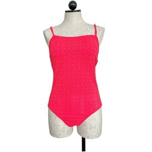 Catalina Lace Swimsuit Neon Pink One Piece Size Medium